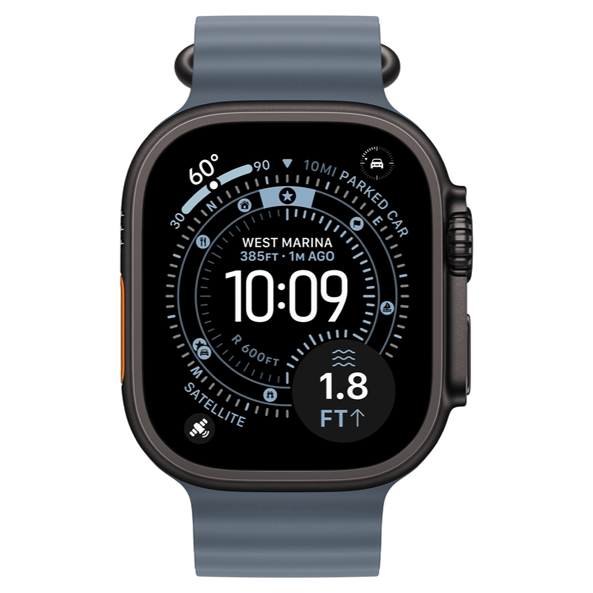 Apple Watch Ultra 3 GPS + Cellular 49mm Black Titanium Case with Anchor Blue Ocean Band (MF254+MGCJ4)